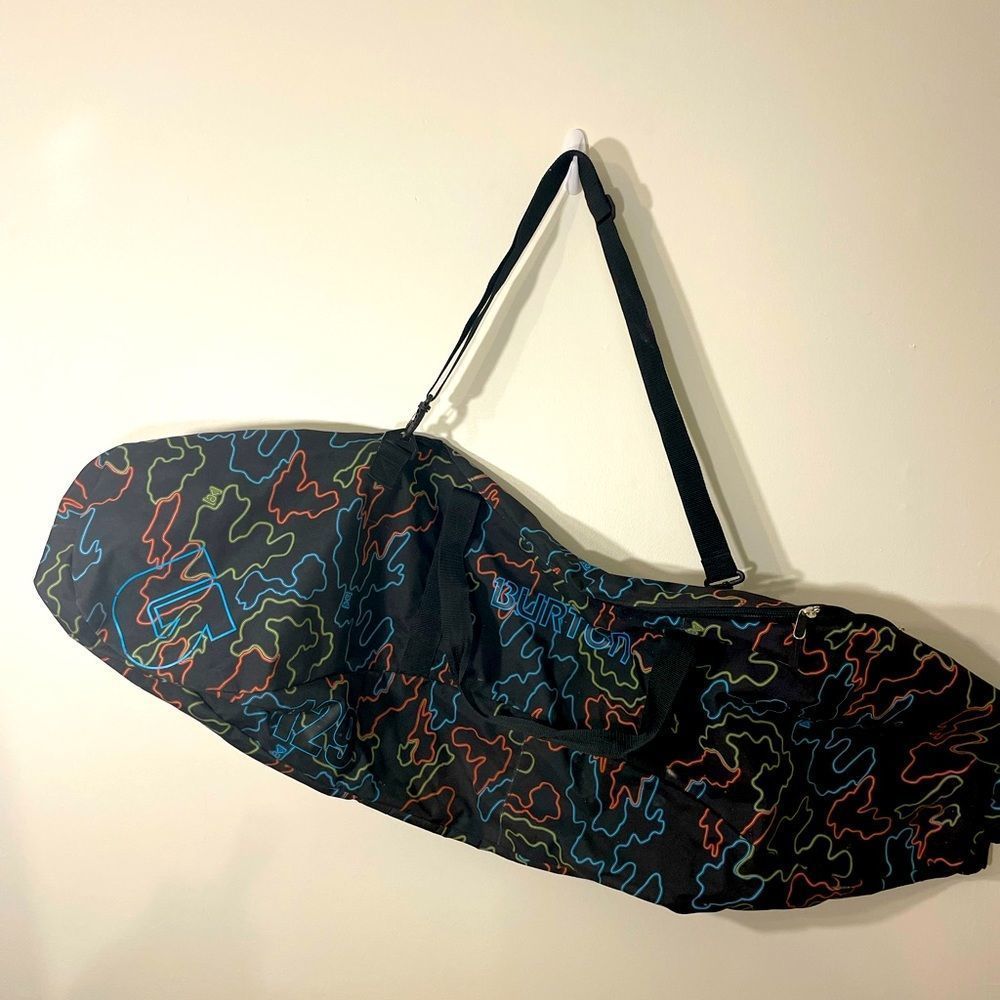 Vintage Burton Snowboard Bag Graphic Print Y2K Vibes Fitness Slopes Colorful